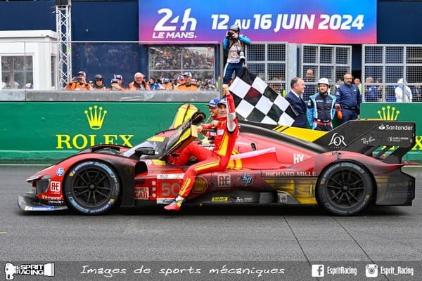 fia ewc 24f00 mans victoire ferrari #50 drapeau damier